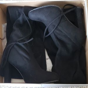 New Black Suede Over the Knee Boots 6.5